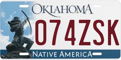 OK license plate 074ZSK