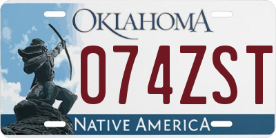 OK license plate 074ZST