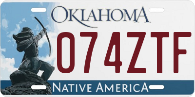 OK license plate 074ZTF
