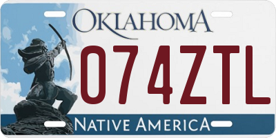OK license plate 074ZTL
