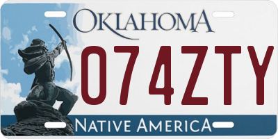 OK license plate 074ZTY