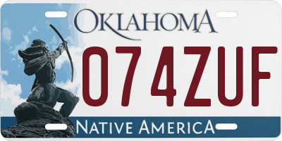 OK license plate 074ZUF