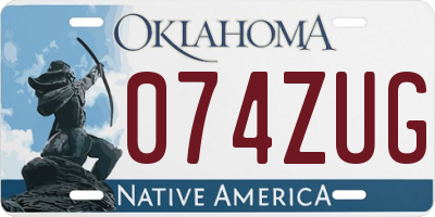 OK license plate 074ZUG