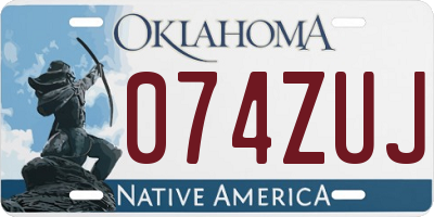 OK license plate 074ZUJ