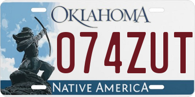 OK license plate 074ZUT