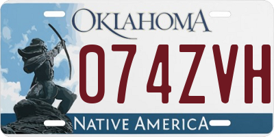 OK license plate 074ZVH