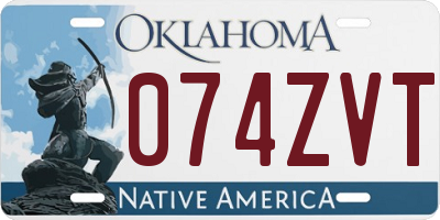OK license plate 074ZVT