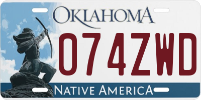 OK license plate 074ZWD