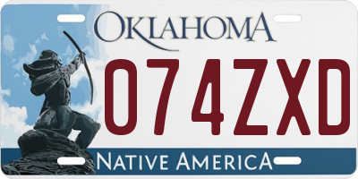 OK license plate 074ZXD