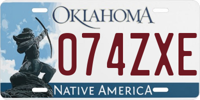 OK license plate 074ZXE