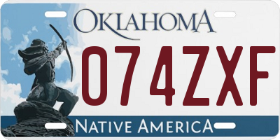 OK license plate 074ZXF
