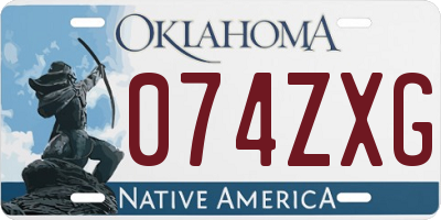OK license plate 074ZXG