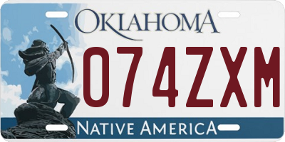 OK license plate 074ZXM