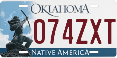 OK license plate 074ZXT
