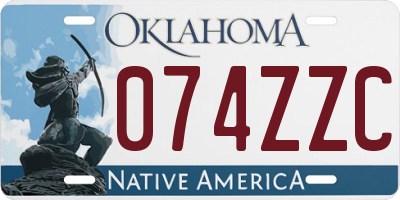 OK license plate 074ZZC