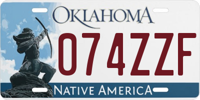 OK license plate 074ZZF