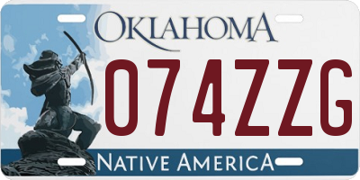 OK license plate 074ZZG