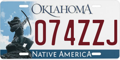 OK license plate 074ZZJ