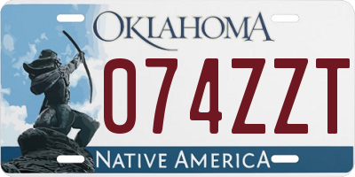 OK license plate 074ZZT