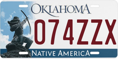 OK license plate 074ZZX