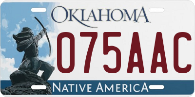 OK license plate 075AAC