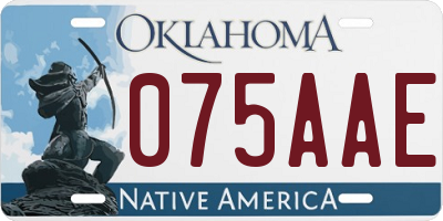 OK license plate 075AAE