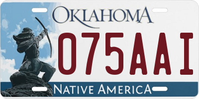 OK license plate 075AAI