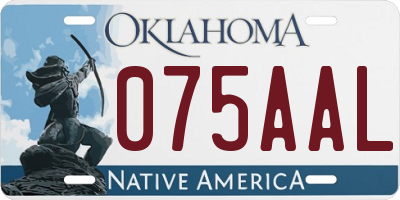 OK license plate 075AAL