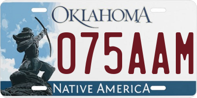 OK license plate 075AAM