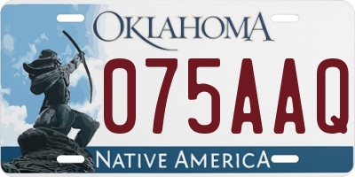 OK license plate 075AAQ