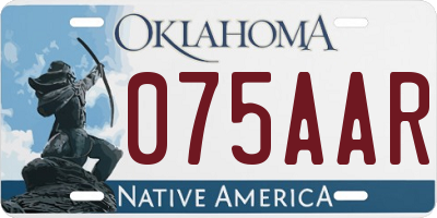 OK license plate 075AAR