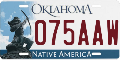 OK license plate 075AAW