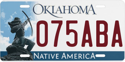 OK license plate 075ABA