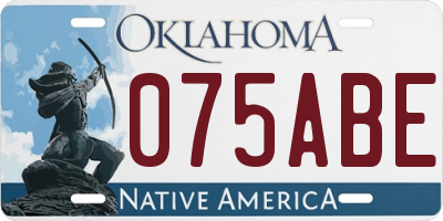 OK license plate 075ABE