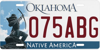 OK license plate 075ABG