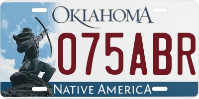 OK license plate 075ABR