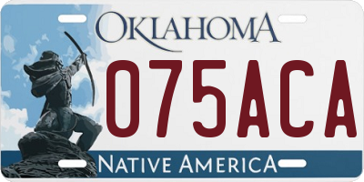 OK license plate 075ACA