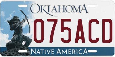 OK license plate 075ACD