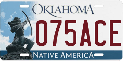 OK license plate 075ACE
