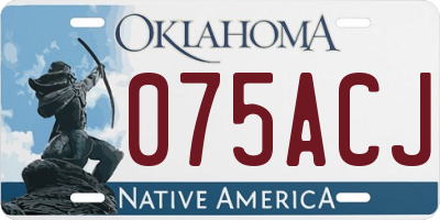 OK license plate 075ACJ