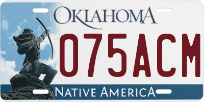 OK license plate 075ACM
