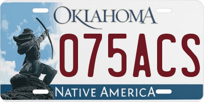 OK license plate 075ACS
