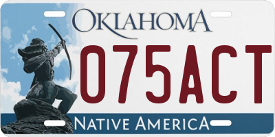 OK license plate 075ACT