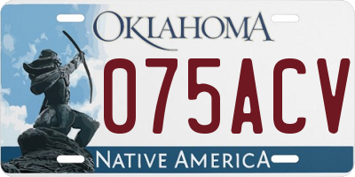 OK license plate 075ACV