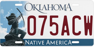 OK license plate 075ACW