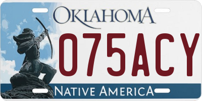 OK license plate 075ACY