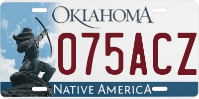 OK license plate 075ACZ