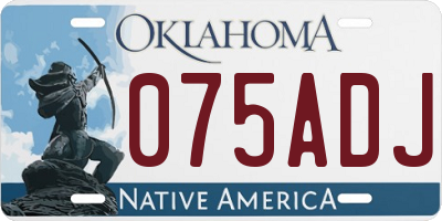 OK license plate 075ADJ