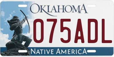 OK license plate 075ADL