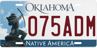 OK license plate 075ADM